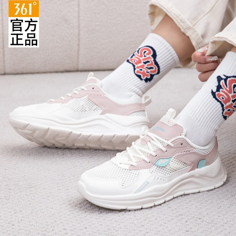 361°女鞋跑步鞋春款网面透气休闲鞋子新款时尚女款轻便单网运动鞋