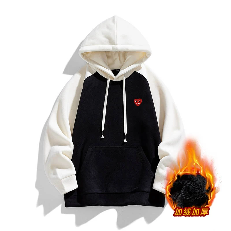 【宝龙店专属】【2023新款】CDG PLAY 摇粒绒拼色情侣卫衣