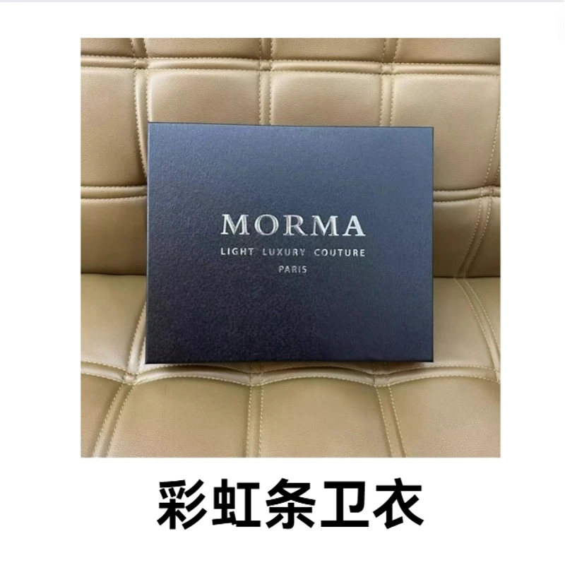 MAX【G3207】休闲时尚宽松连帽秋季彩虹条卫衣