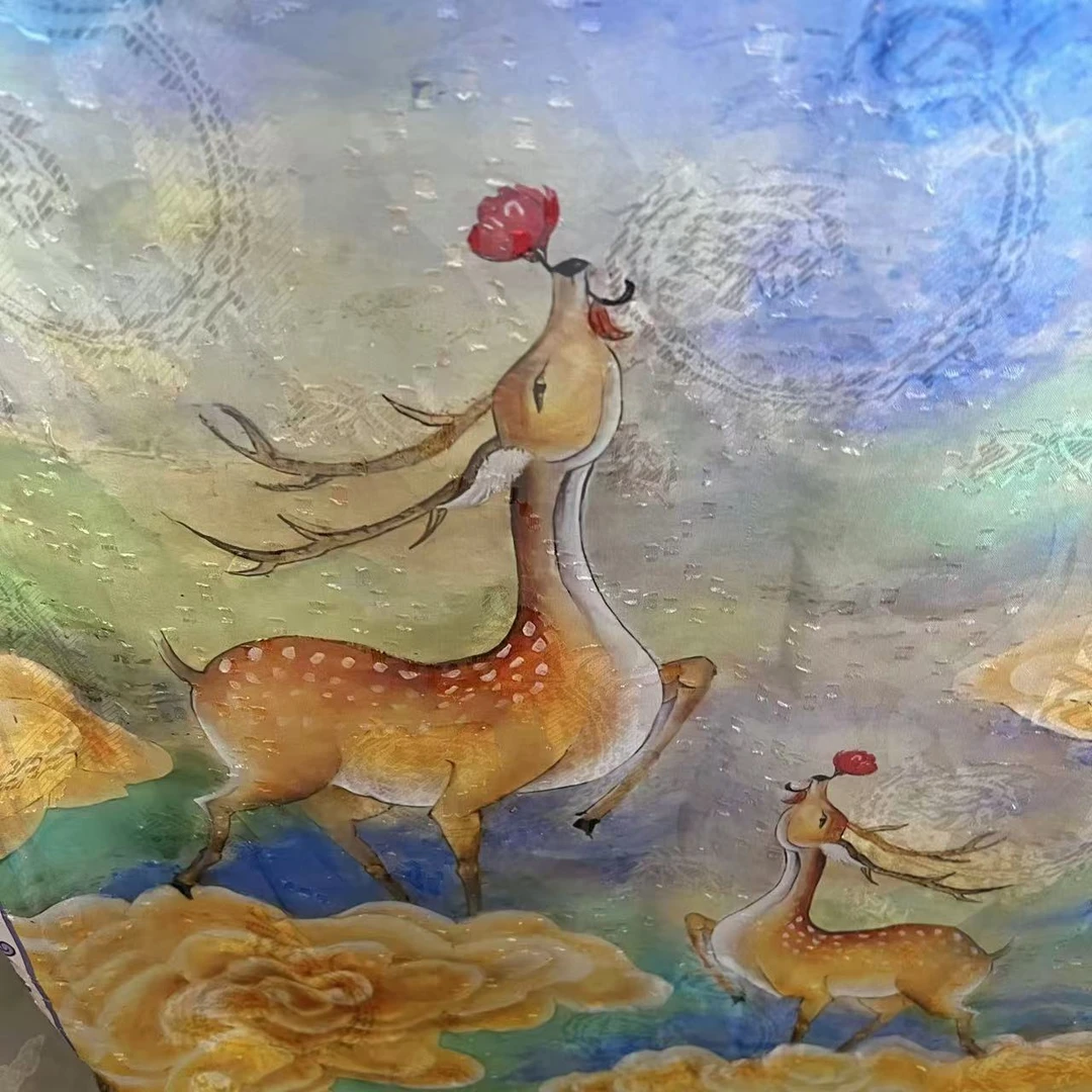 【七彩小鹿】香云剪花180*70蓝色时尚休闲百搭女士国风丝巾披肩