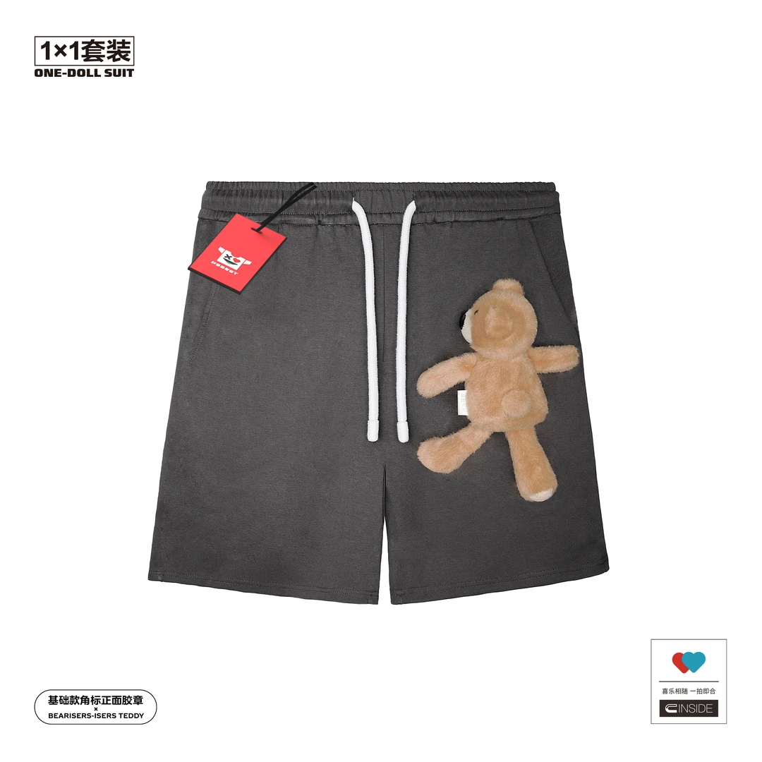 PEEEET魔趣公仔短裤1×1套装  黑 男女同款 小角标基础款 BR系列