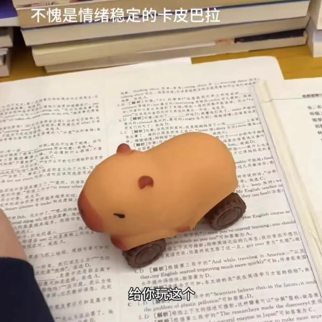 【现货】解压卡皮巴拉拉拉车可爱小汽车沙子水豚拉拉乐拉伸汽车减压