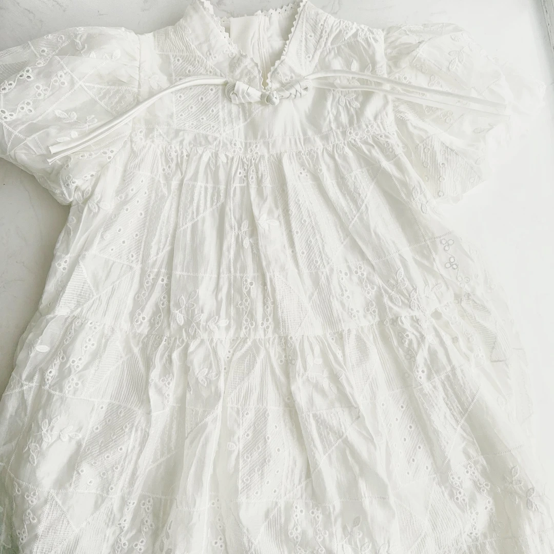 连衣裙裙子蕾丝旗袍童装女童泡泡袖儿童节夏季夏季国风女宝国风