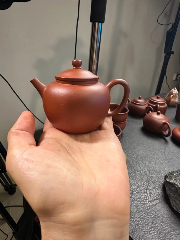 宜兴小容量莲子壶泥壶紫砂壶黄龙山老红泥巨轮半手工制100cc左右