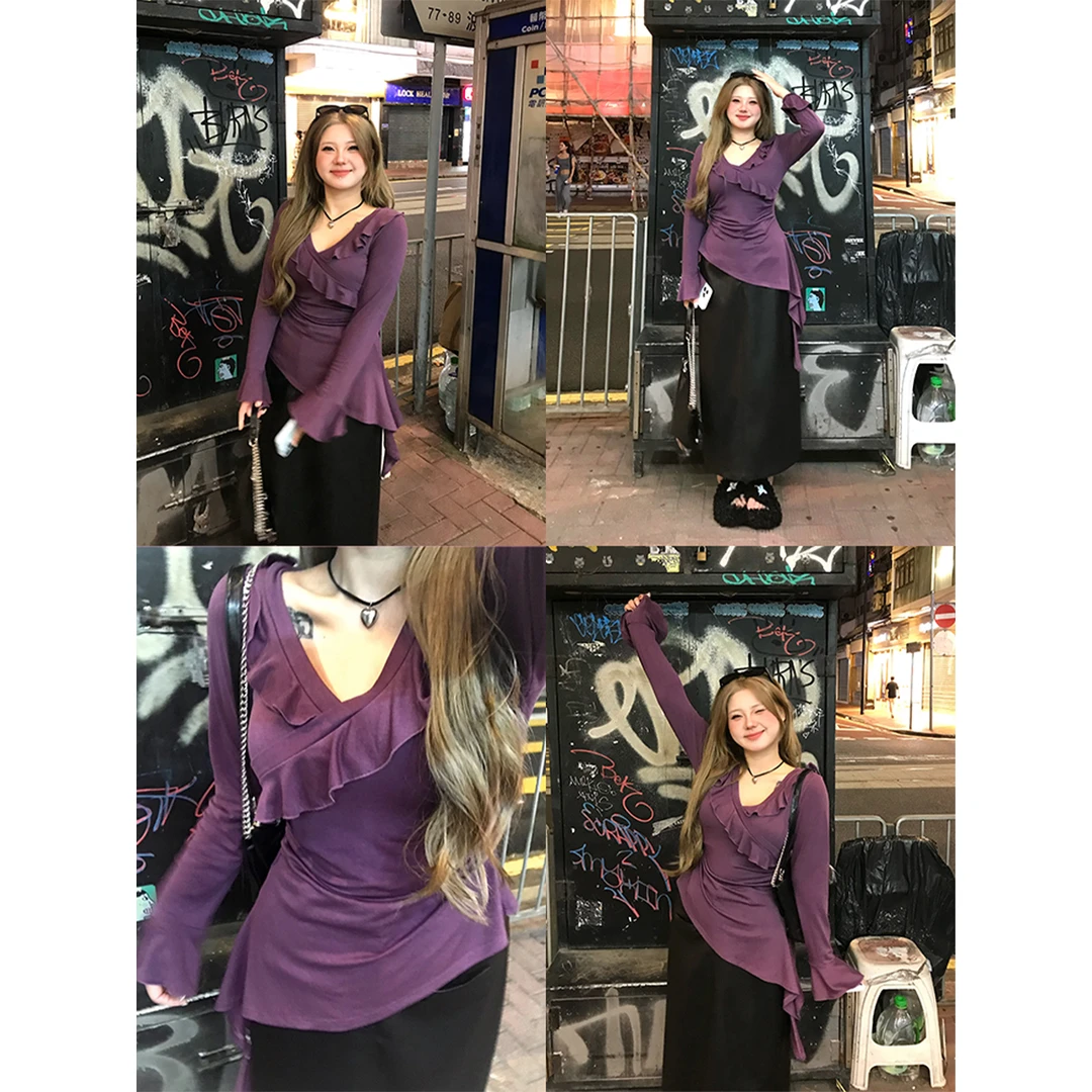 【达人专属】安妮不火 春秋纯欲设计感V领显瘦百搭针织衫A242H0071