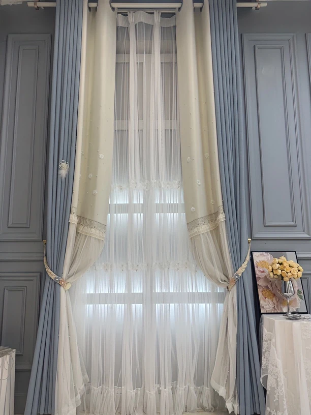 向阳窗帘   蓝色心情（只接定制）雪尼尔面料