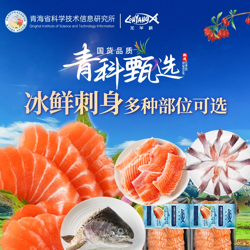 【龙羊峡】原味刺身三文鱼刺身+鱼鳍新鲜捕捞600g装青海特产