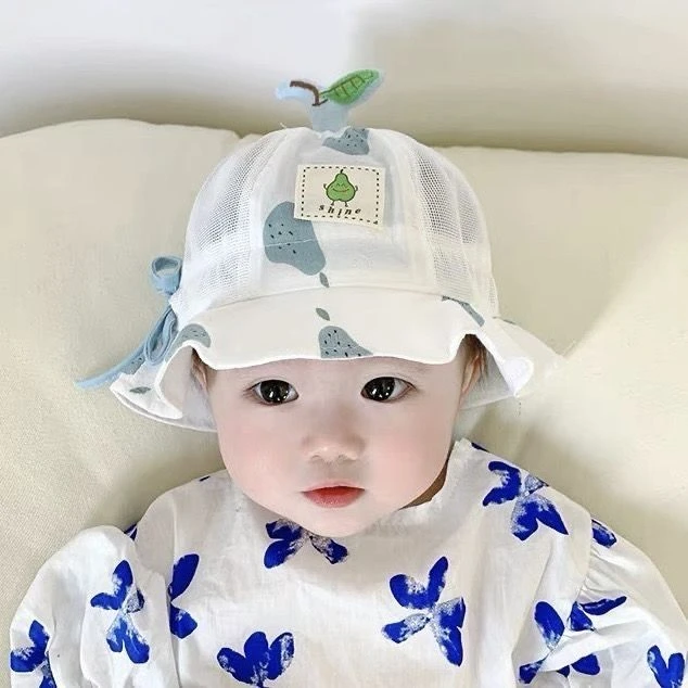 婴儿帽子夏季薄款男女宝宝遮阳帽透气防晒公主帽可爱太阳帽渔夫帽