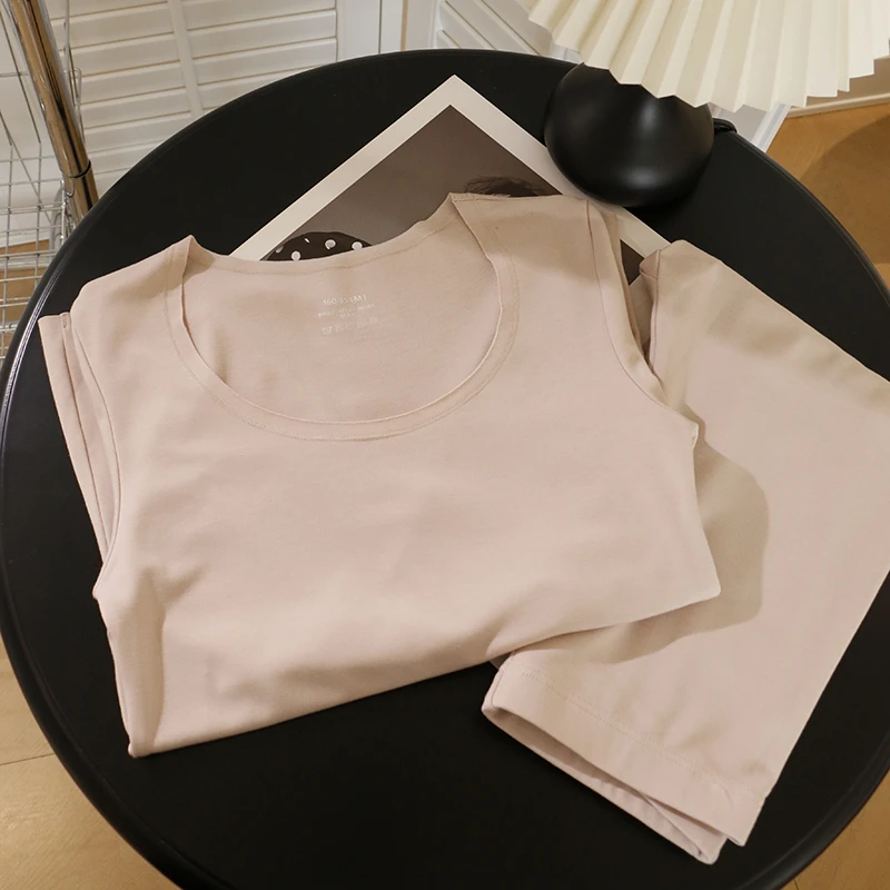 红豆 内衣长袖女士紧身修身秋衣保暖圆领薄款无痕秋冬保暖套装