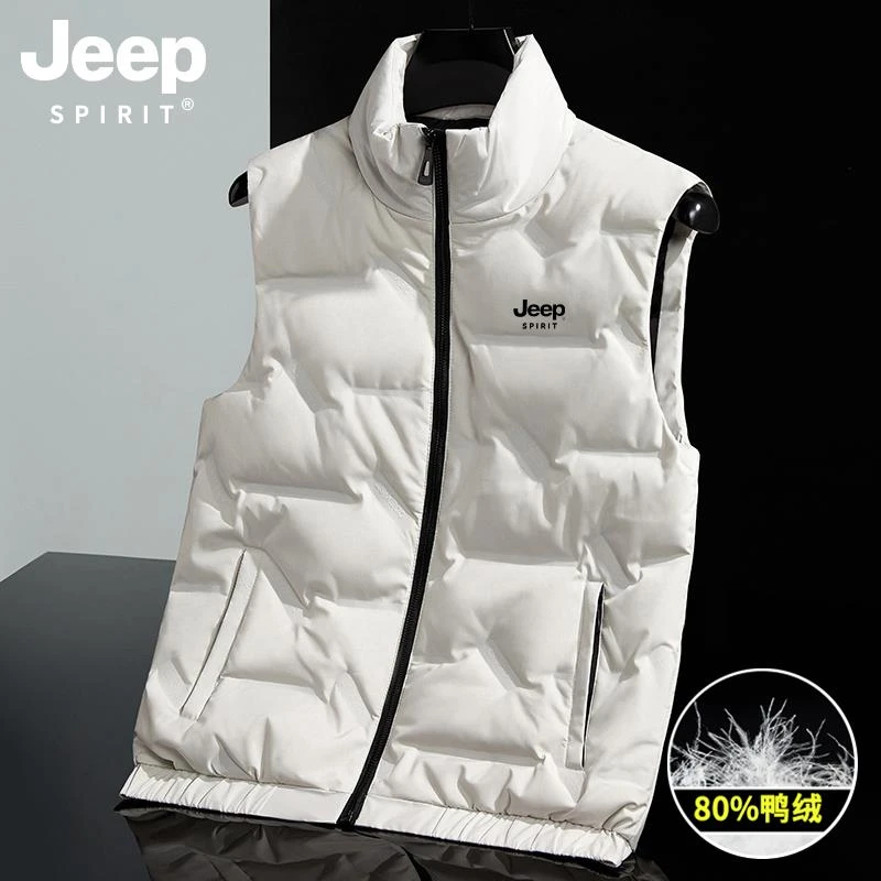 JEEP SPIRIT轻薄羽绒马甲男款2024新款秋冬季白鸭绒外穿马夹外套