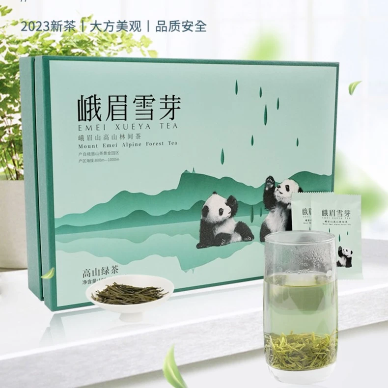 2024新茶 高山绿茶180g 四川特色熊猫礼盒峨眉山茶清香盒装原产