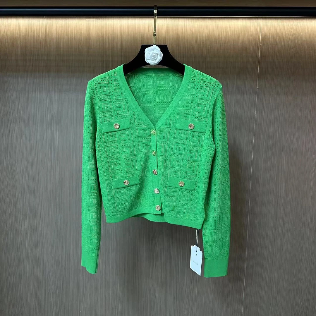 5910新中式小香风气质轻奢短款时尚休闲百搭设计师长袖针织衫