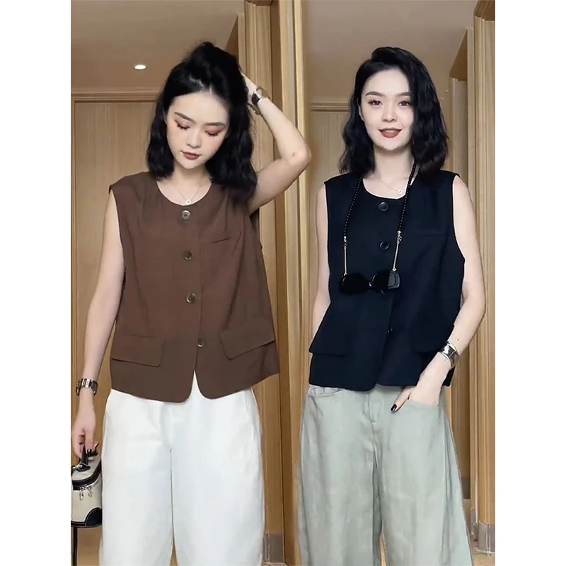 2025秋季新款极简风小香风马甲短款女设计风小众洋气质感减龄时尚