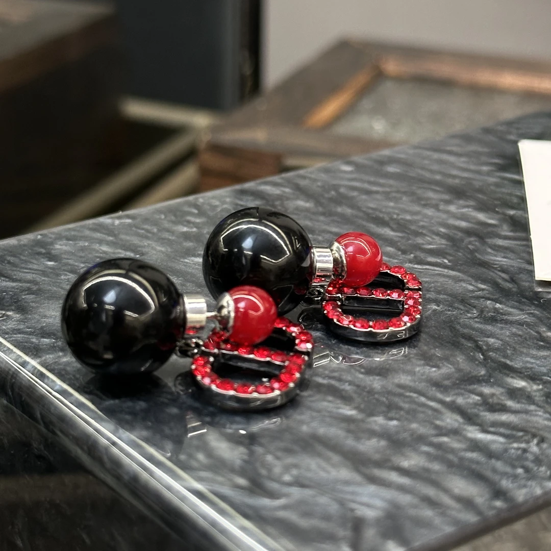 铜合金耳饰 黑红色猪鼻子耳饰-3650