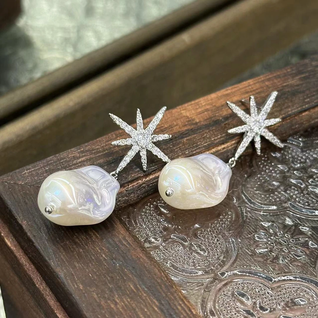 铜合金耳饰 六芒星气质耳饰-3312