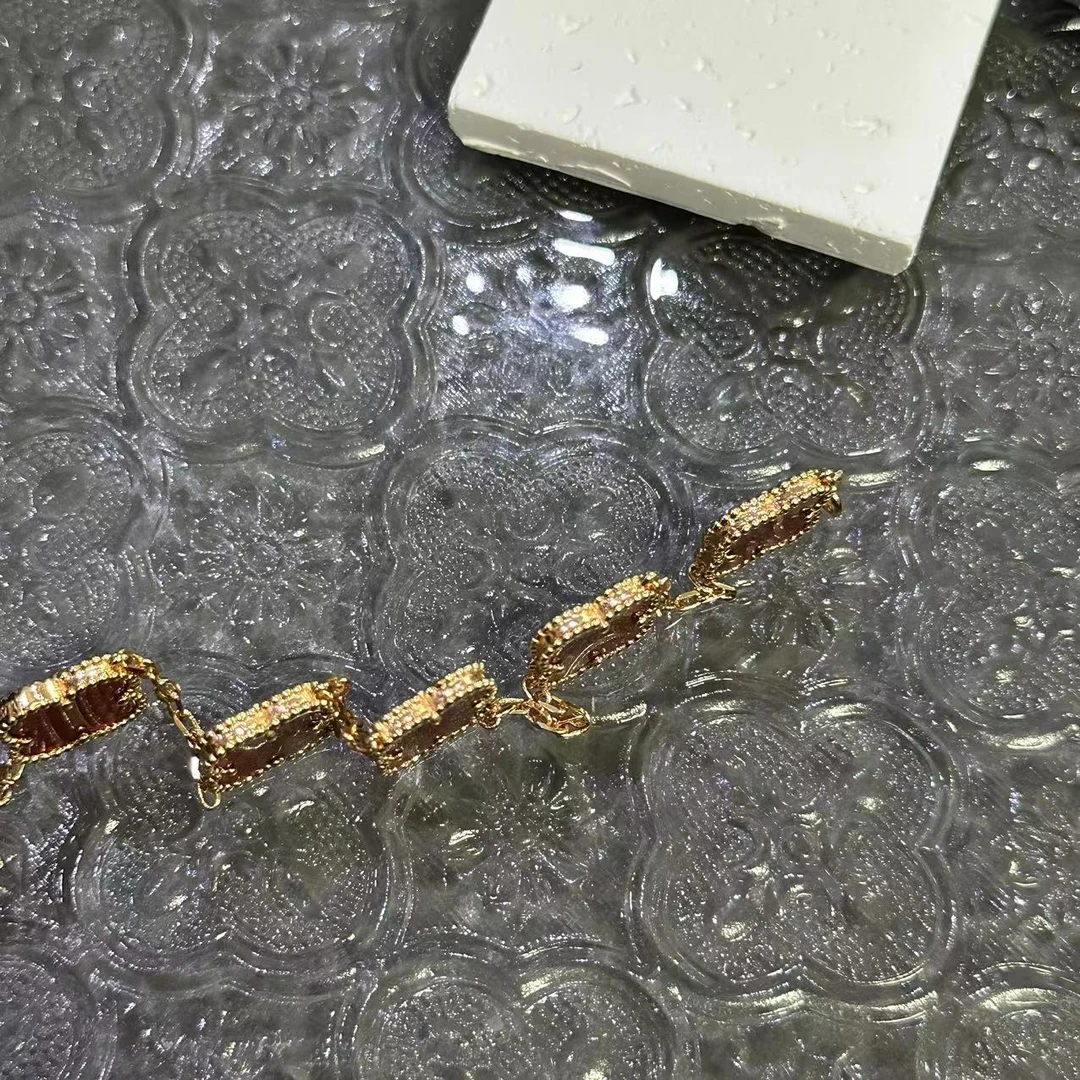 钛钢手链 红色五花时尚手链-66482