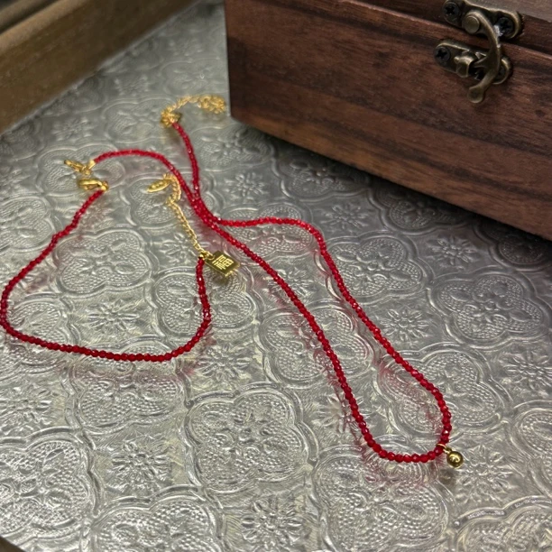 钛钢项链 本命年红色饰品-3440