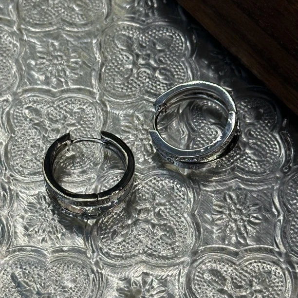 铜合金耳饰 横杠简约双层耳扣-3303