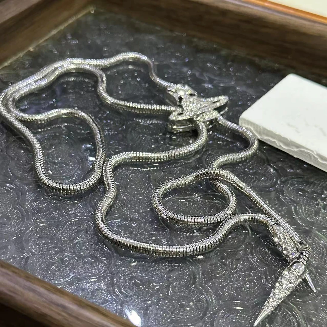 铜合金项链 土星抽拉蛇骨项链-66635