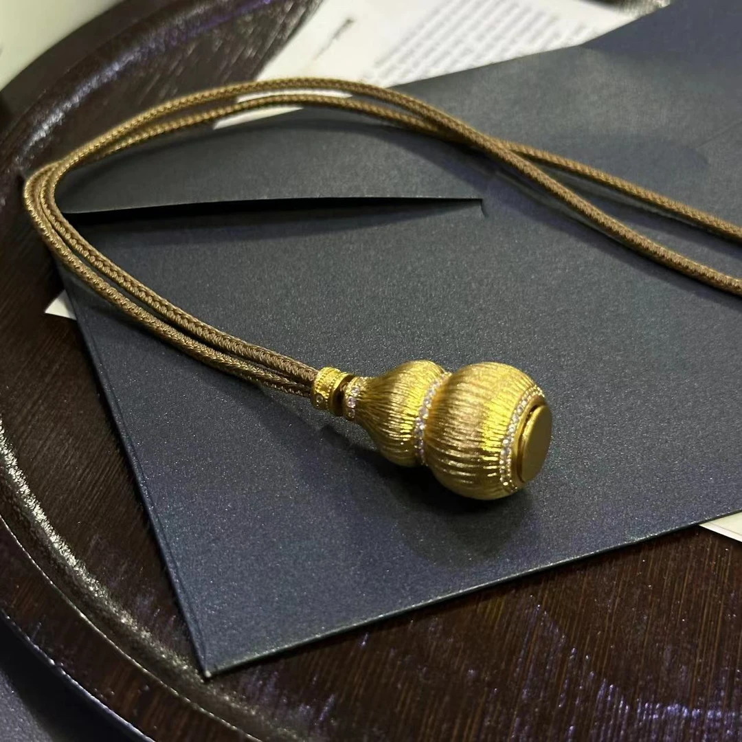 铜合金项链 新中式拉丝葫芦项链-3445