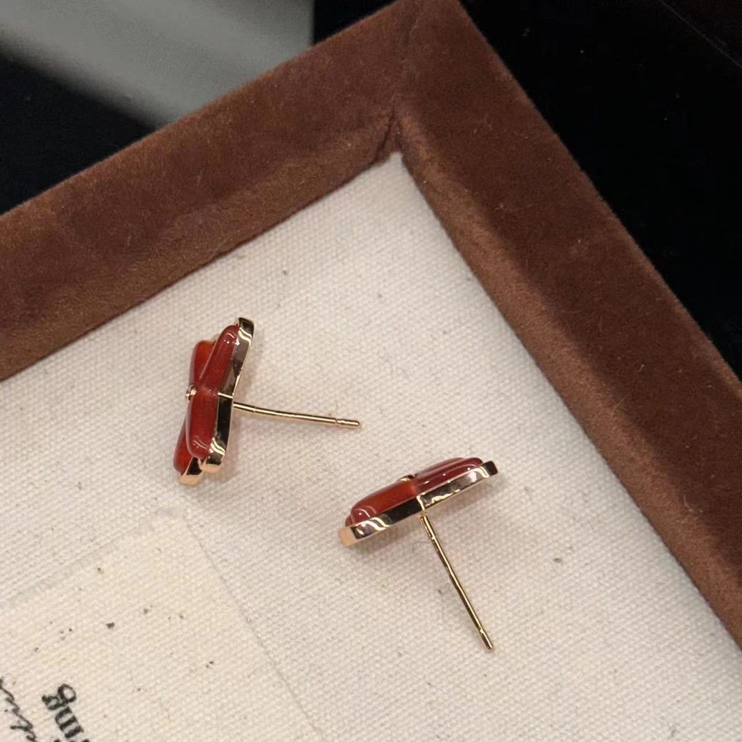 铜合金耳饰 红色交叉时尚耳饰-66924
