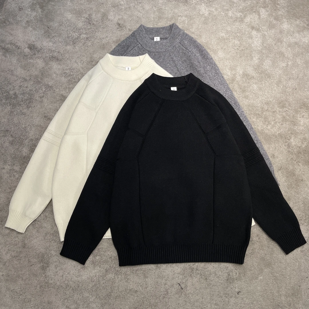 【毛衣】秋冬经典百搭纯色立领毛衣针织衫男情侣款