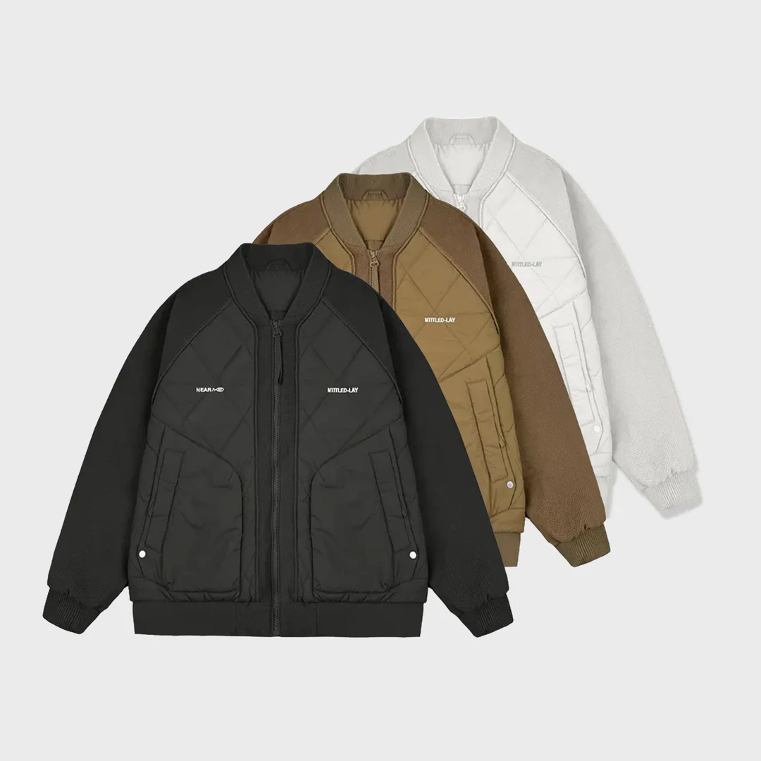 秋季新款时尚百搭休闲圆领棒球服外套夹克男