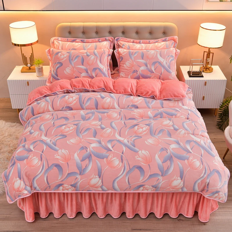 高克重单人加厚牛奶绒被套单件被罩150x200毛绒冬季加保暖珊瑚绒