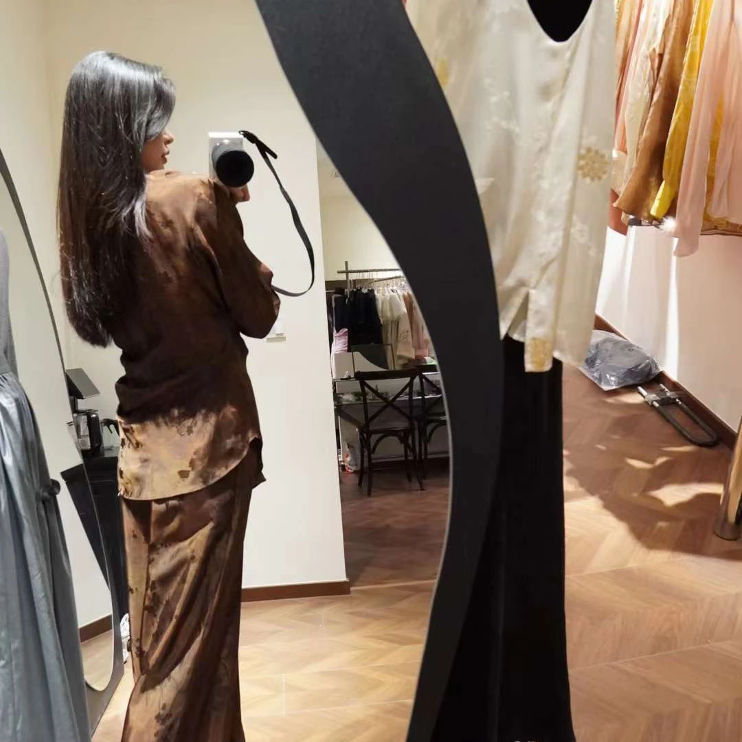 阔腿裤休闲高腰沙褐色裤子