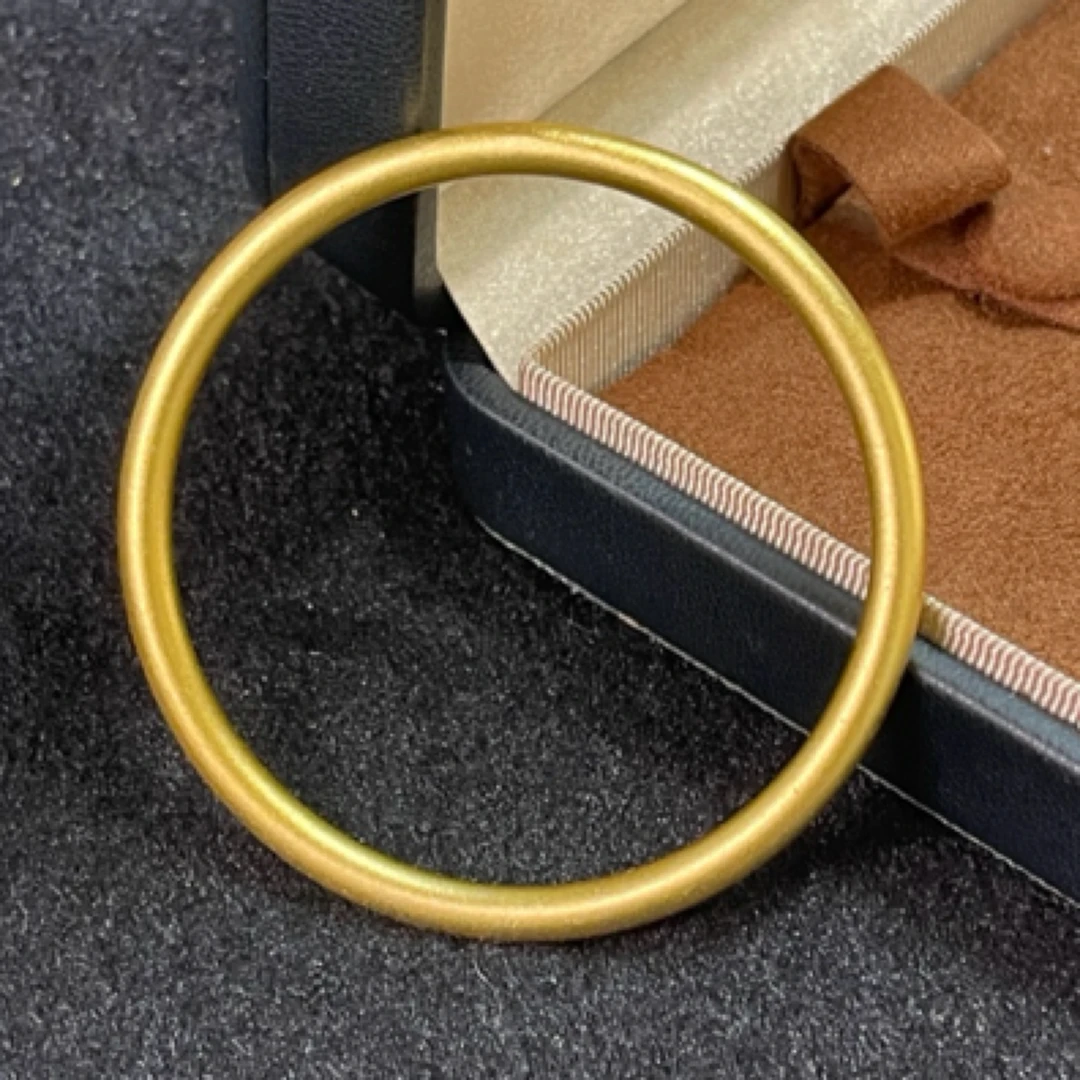 足银手镯 古法素圈闭口手镯 经典款