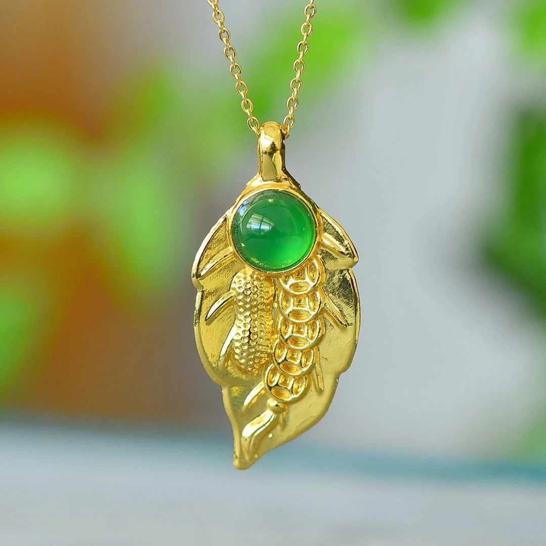 大叶有成 匠心绿 玉树叶 吊坠-MS-1B