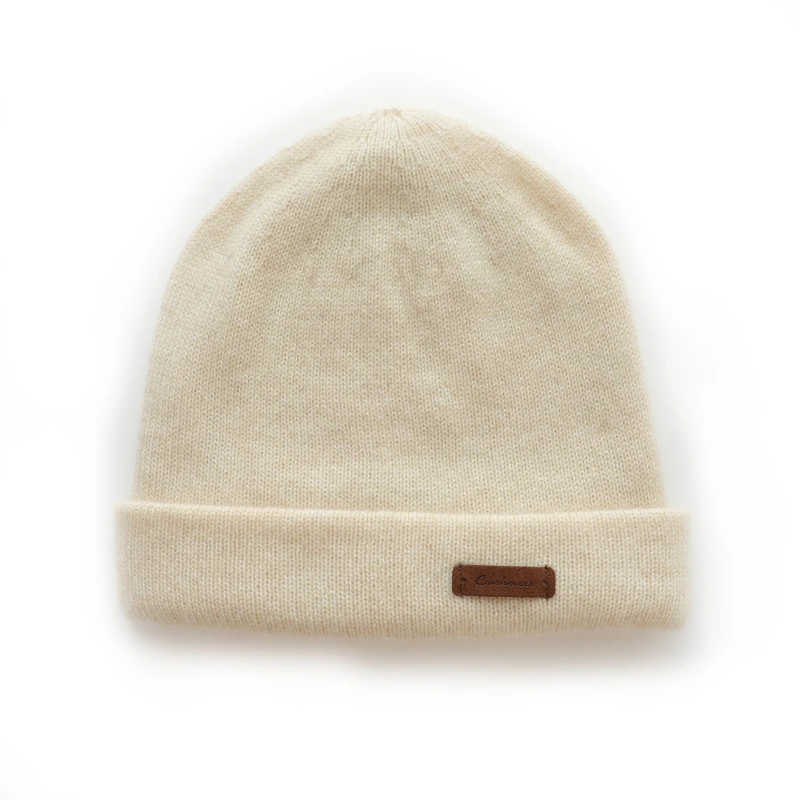 平面双层帽时尚百搭针织羊绒纯色帽子【两只羊JYZE337】秋冬针织帽