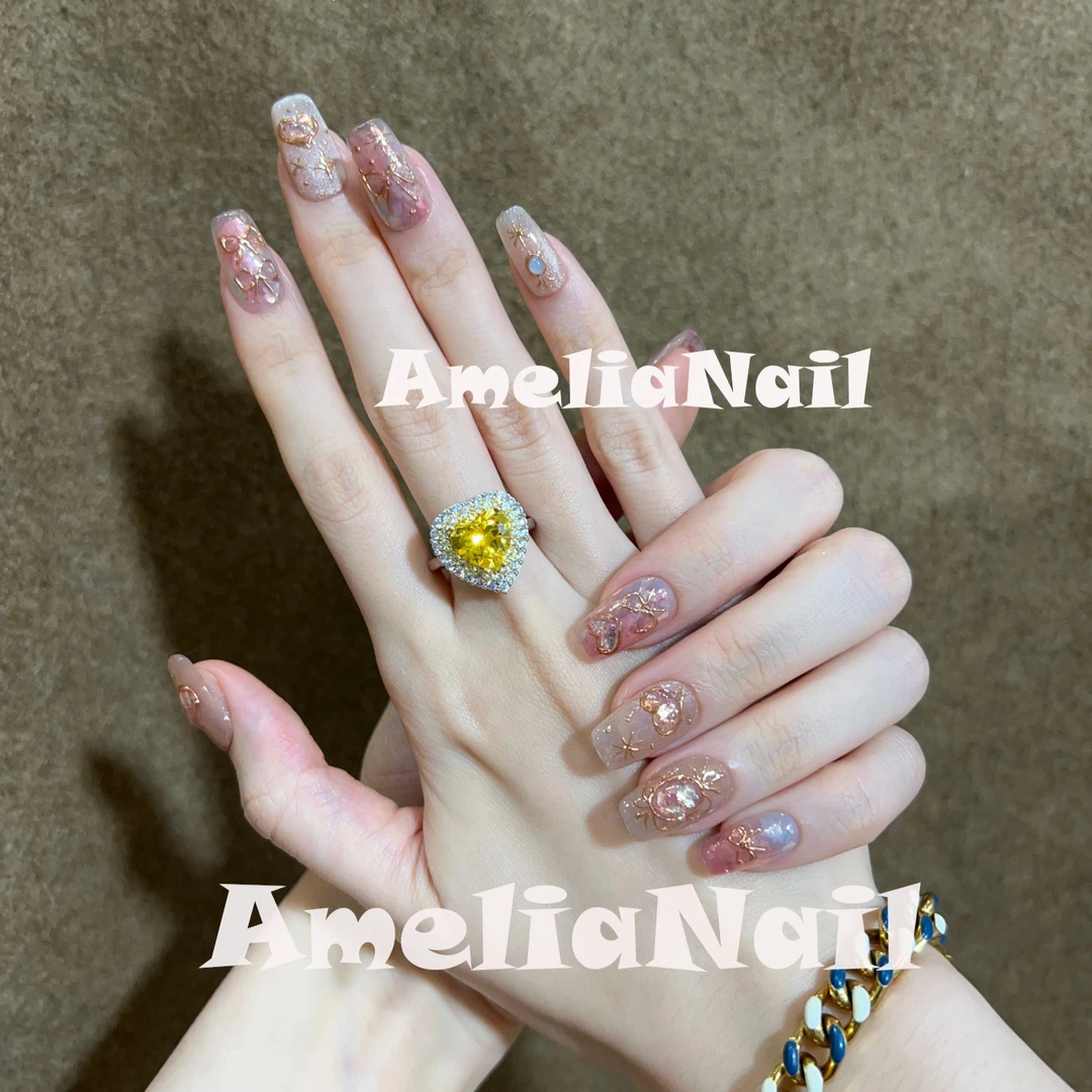 【巴洛克公主】AmeliaNail穿戴甲·高端手绘气质730显白成品甲片