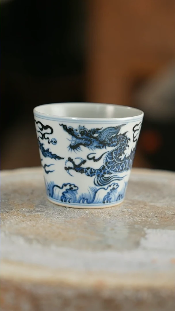 【闪购商品】杯瓷语慕古青花龙纹威士忌杯