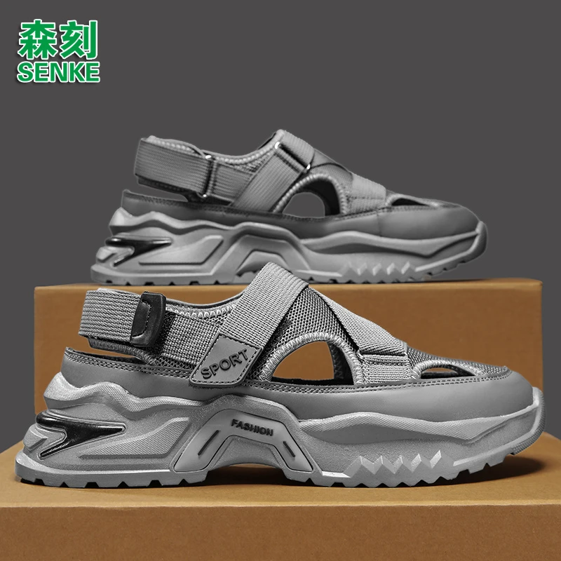 男士夏季凉鞋男款户外休闲运动百搭透气外穿镂空沙滩软底潮鞋