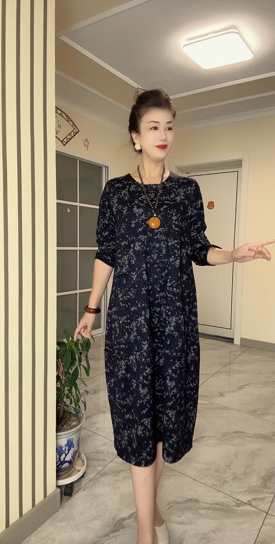 2024新款杭州正品A-33天丝长绒棉气质连衣裙