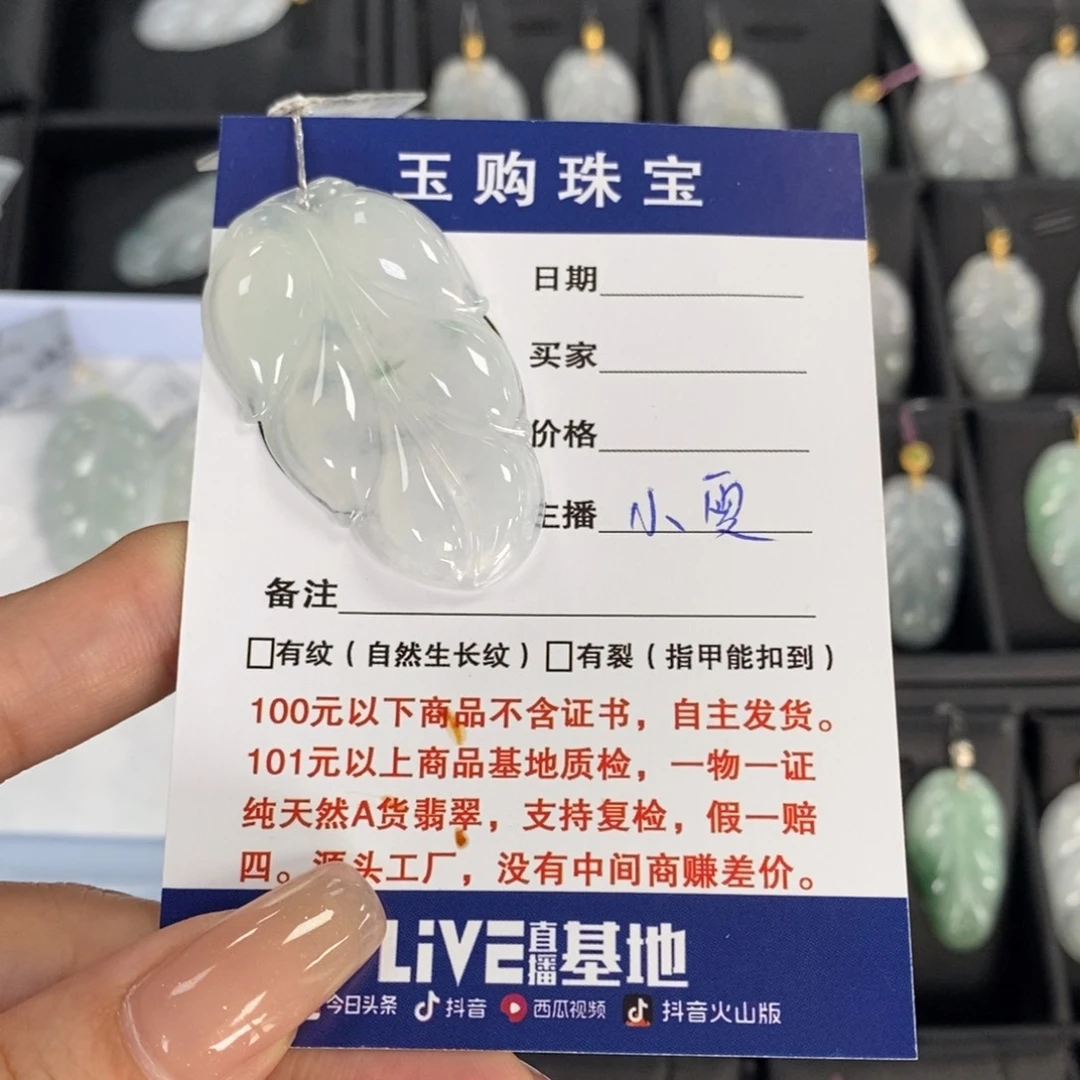 翡翠颈饰未镶嵌叶子