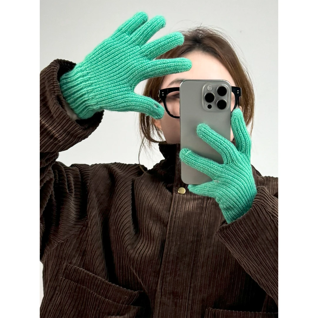 ZhaoSanJin【12.1】2024年冬季新款泡菜加绒毛线手套 SJP4220