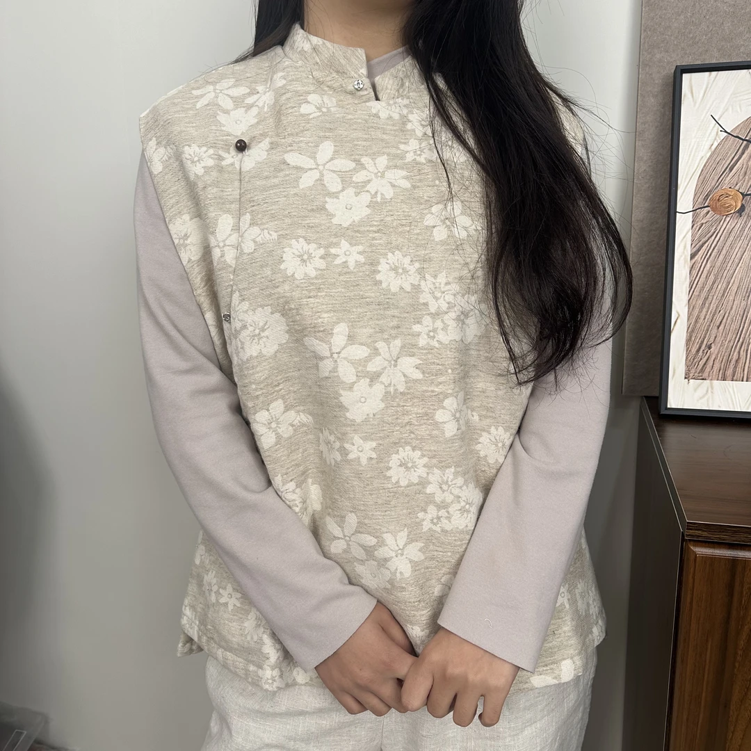 【赵赵家】新款印花夹棉时尚百搭小马甲