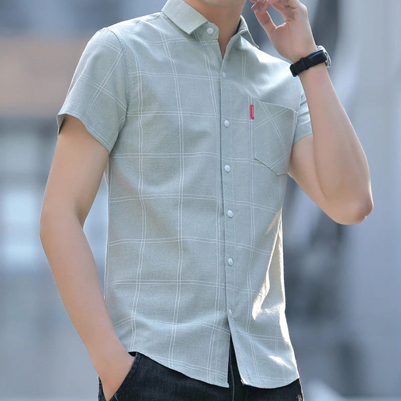 夏季休闲短袖衬衫男