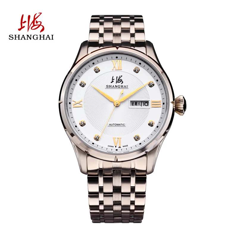 【工厂直售】上海牌情侣款日历星期自动机械手表SH3012