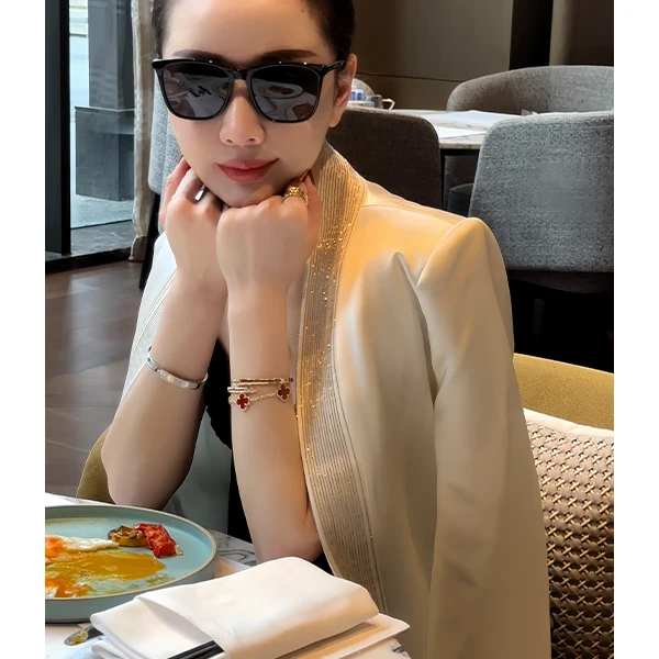 【流光美人】轻奢小香风醋酸珠光西装气质外套女炸街洋气高级感外穿