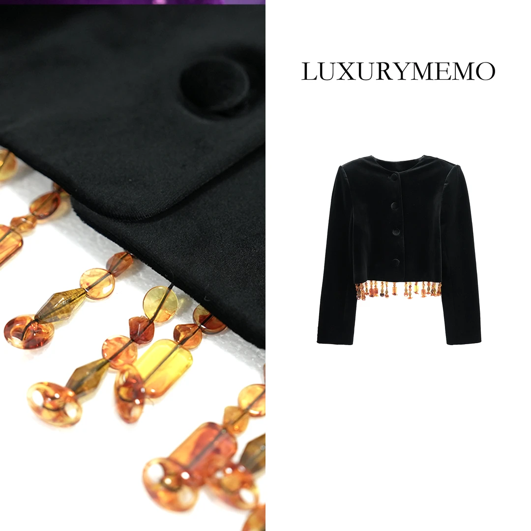 LUXURYMEMO【流苏外套】秋季时尚轻奢新款气质百搭小众设计冰醋醋