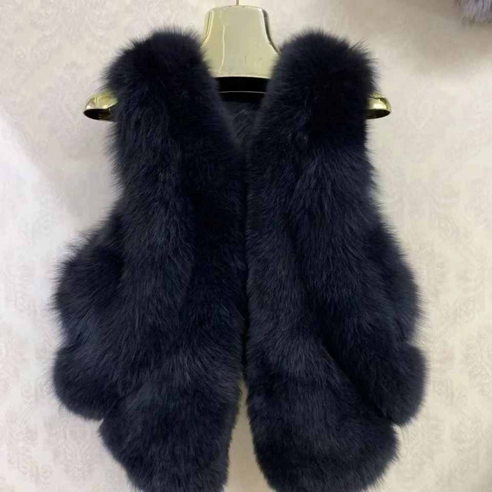 2024冬季气质时尚狐狸毛小五代款毛马甲女款网红休闲百搭保暖