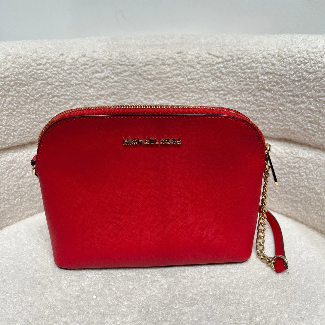 95新 MICHAELKORS/迈克高仕 1241 红色斜挎包
