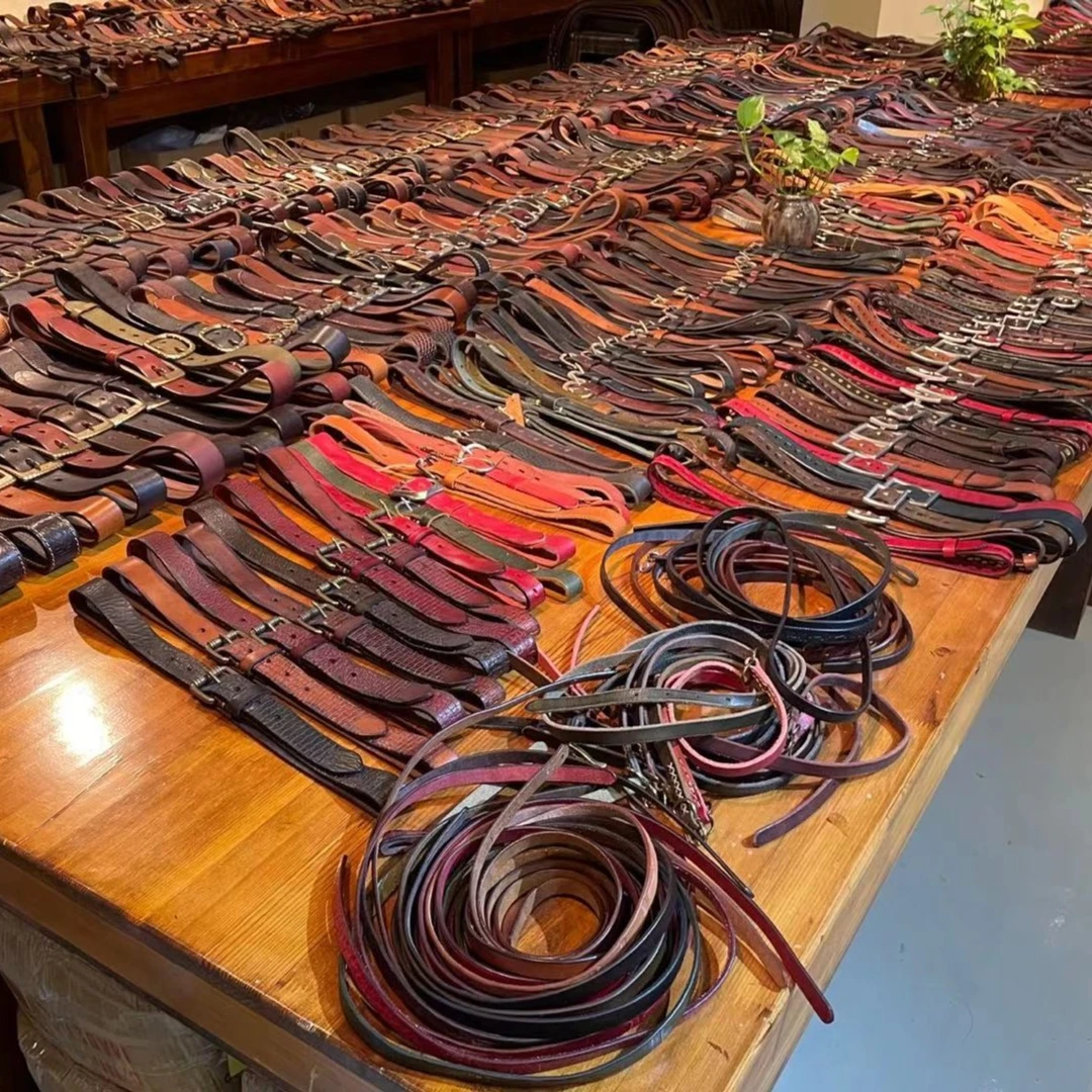 (孤品捡漏)头层牛皮男士手工皮带红色百搭复古针扣腰带真皮纯手工