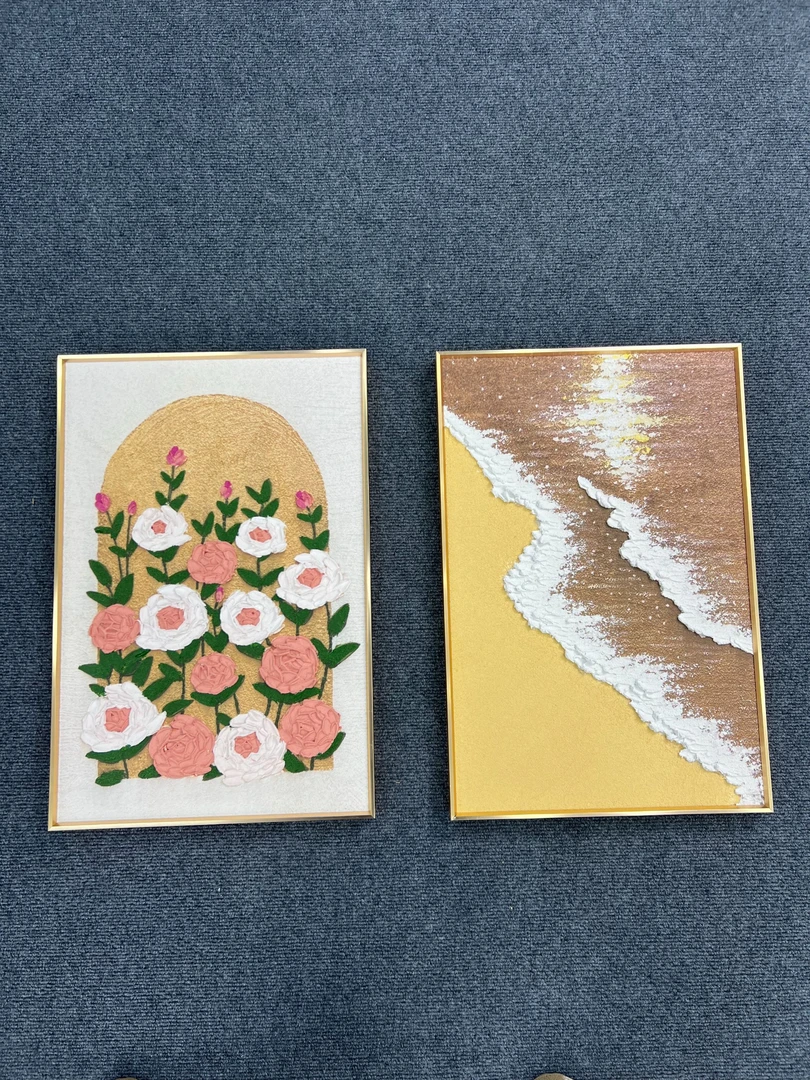 265玫瑰沙滩海岸装饰画客厅背景墙高级玄关卧室挂画24060