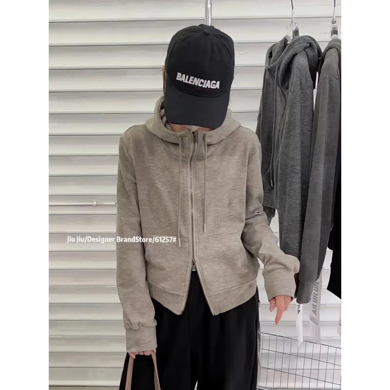 大娟定制冬季短款加绒加厚针织外套女2023新款休闲显瘦拉链上衣