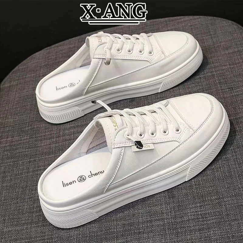 大娟推荐夏季新款平底包头拖鞋女外穿小白单鞋