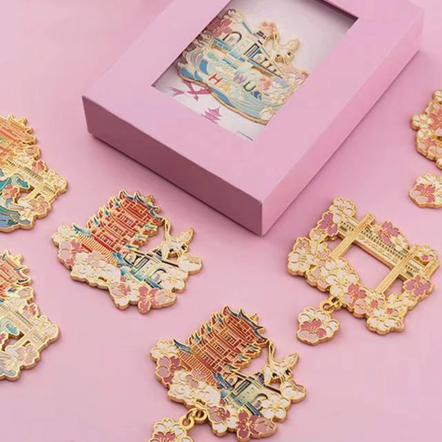 国潮文化创意城市地标金属冰箱中国风旅游磁吸摆件潮玩